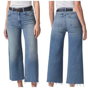 Citizens of Humanity Lyra Wide Leg Crop Jeans 32" Abliss Raw Hem